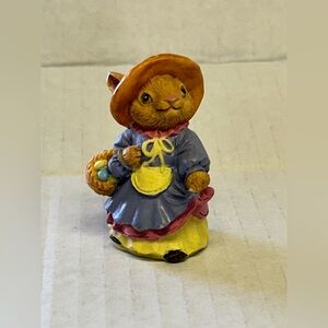 Vintage Avon Forest Friends Mrs. Rabbit with a basket figurine